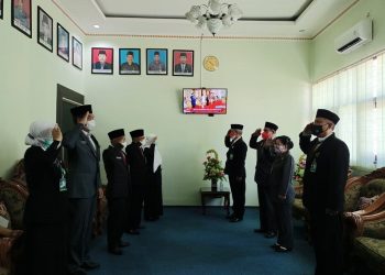 Upacara Virtual diikuti Pejabat Kemenag Surakarta