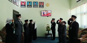 Upacara Virtual diikuti Pejabat Kemenag Surakarta