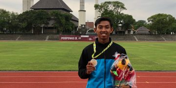 Hanif Arya Kontingen Kota Surakarta Raih Juara pada Cabang Olahraga Atletik Lari 100 m dan 200 m Pospenas ke IX Tahun 2022
