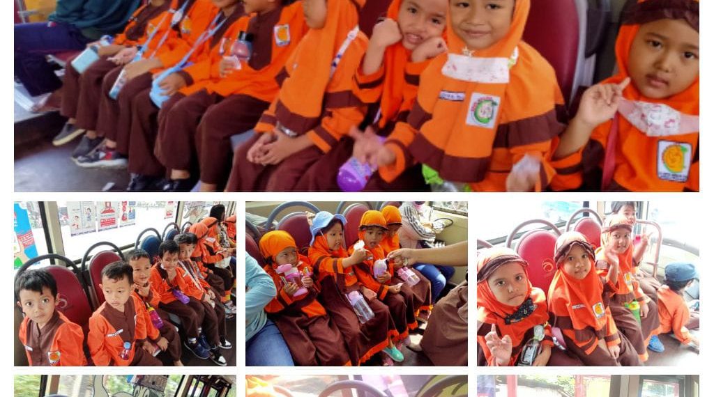 Siswa RA Palma Jalan-Jalan Naik Bus Transjateng sambil belajar di Terminal Tirtonadi Solo