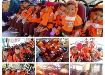 Siswa RA Palma Jalan-Jalan Naik Bus Transjateng sambil belajar di Terminal Tirtonadi Solo