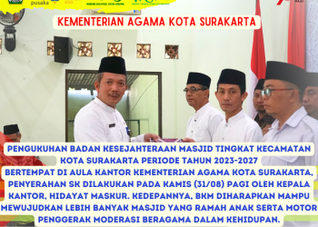 Pengukuhan Pengurus Badan Kesejahteraan Masjid Tingkat Kecamatan Se-Kota Surakarta