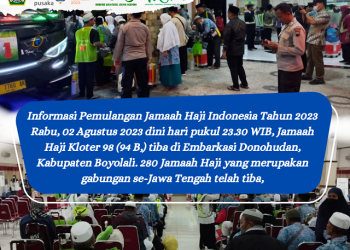 Kepulangan Jamaah Haji Kota Surakarta Kloter 98/(94B)
