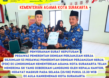 53 SK PPPK Kankemenag Kota Surakarta Diserahkan