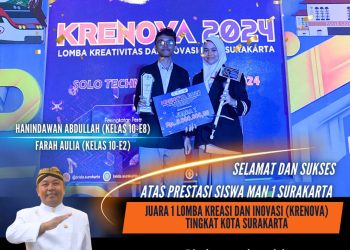 DeRas, Antarkan Siswa MAN 1 Surakarta Raih Juara 1 Lomba KRENOVA