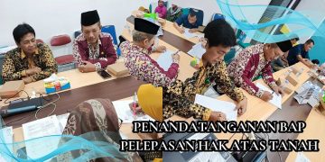 PENANDATANGANAN BAP PELEPASAN LAHAN PENGGANTI TANAH WAKAF DISAKSIKAN KEPALA KANTOR KEMENAG KOTA SURAKARTA