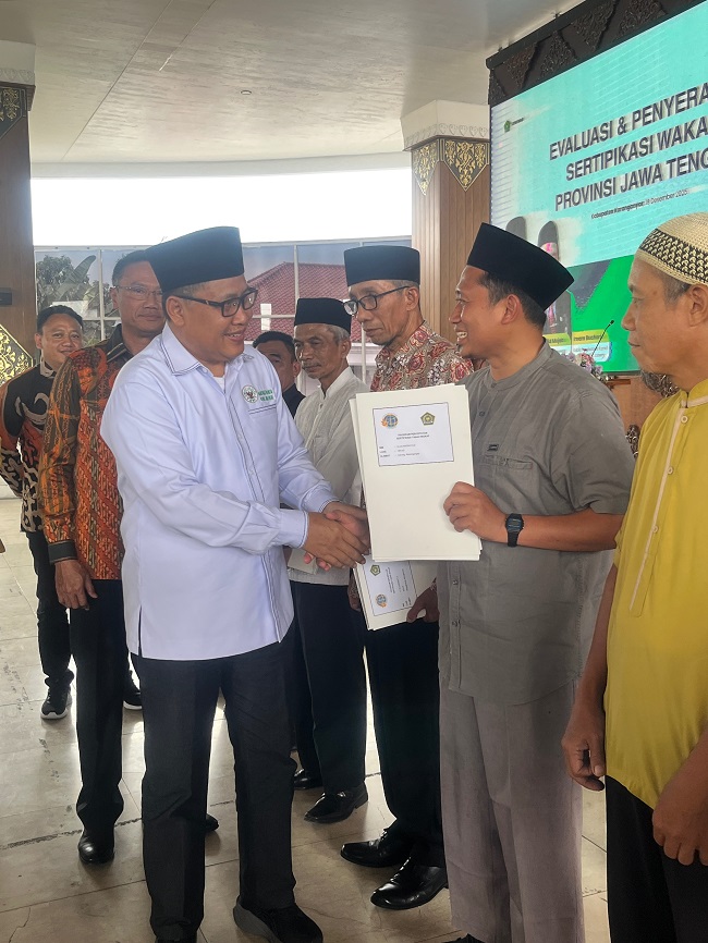 Jawa Tengah Terbaik Nasional, Sertifikasi Wakaf Capai 4.054 Sertifikat